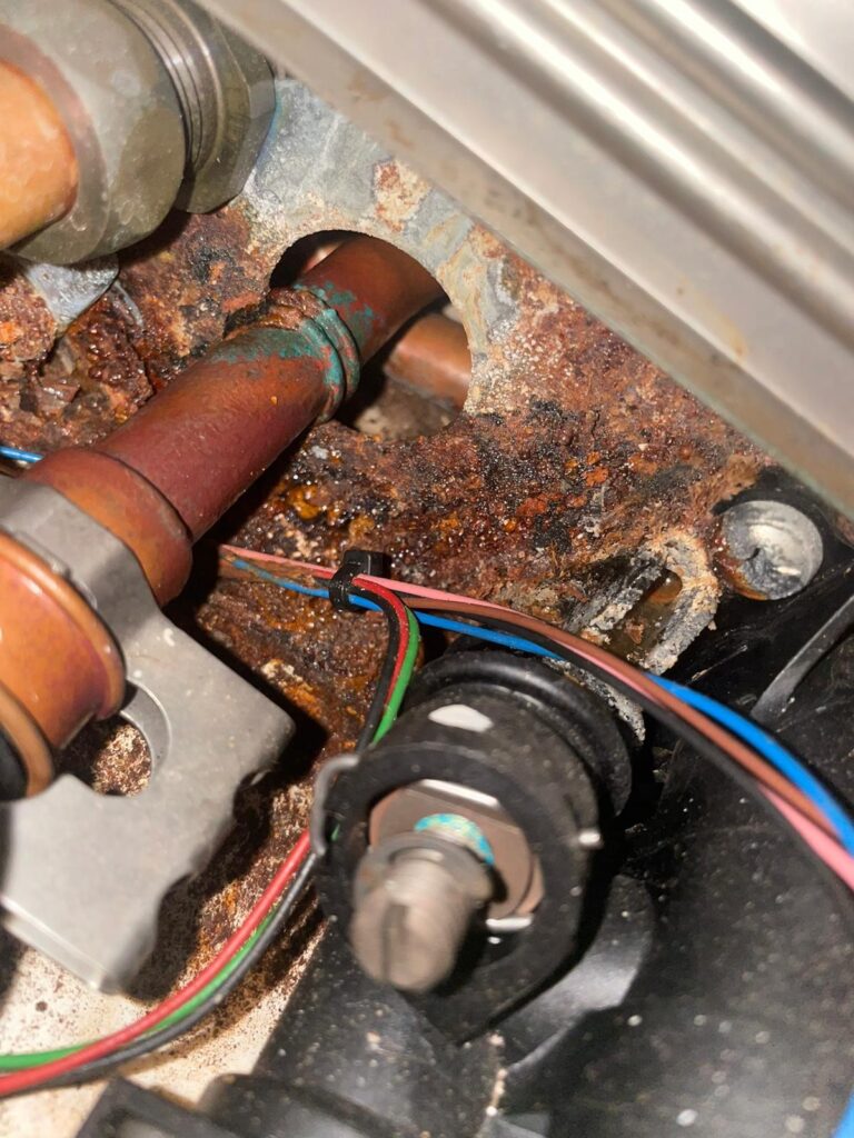 Rotten leaking boiler